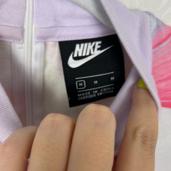 Nike Jumpsuit Pastel Watercolors Neon Artsy Fleece Mock Neck Sleeveless Pink - Picture 8 of 9